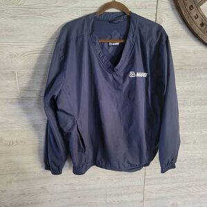 Mapei Windbreaker Pullover Mens SZ L Biking Cycling Navy